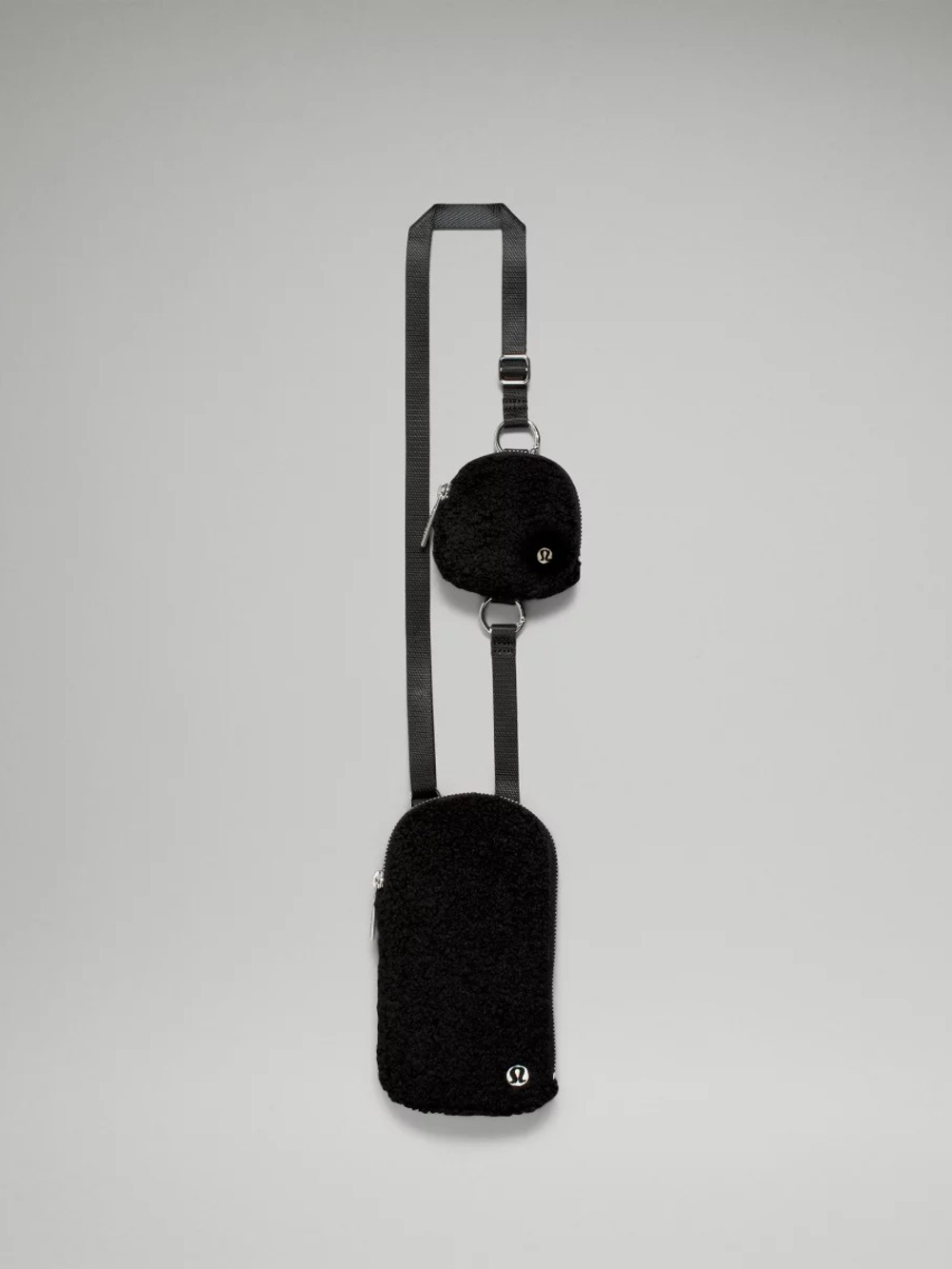 Lululemon Modular Phone Crossbody Black Sherpa Fleece